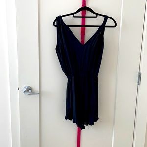 Black backless romper